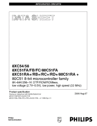 Datasheet P83C51FC-IA производства Philips